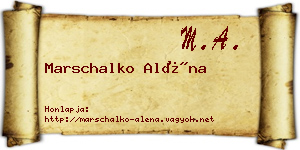 Marschalko Aléna névjegykártya